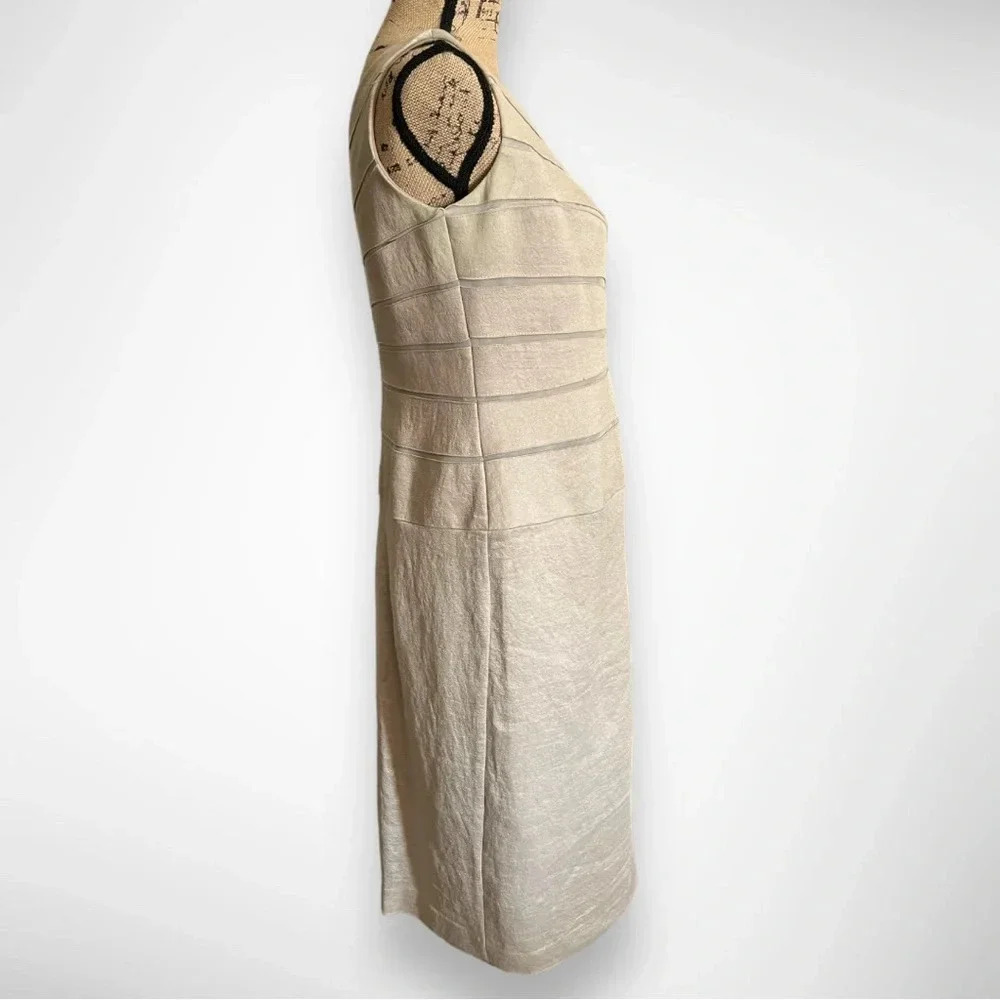 IGNITE EVENINGS BY CAROL LIN Champagne Sleevless Body Con Dress Size 8 | EUC - Picture 2 of 7